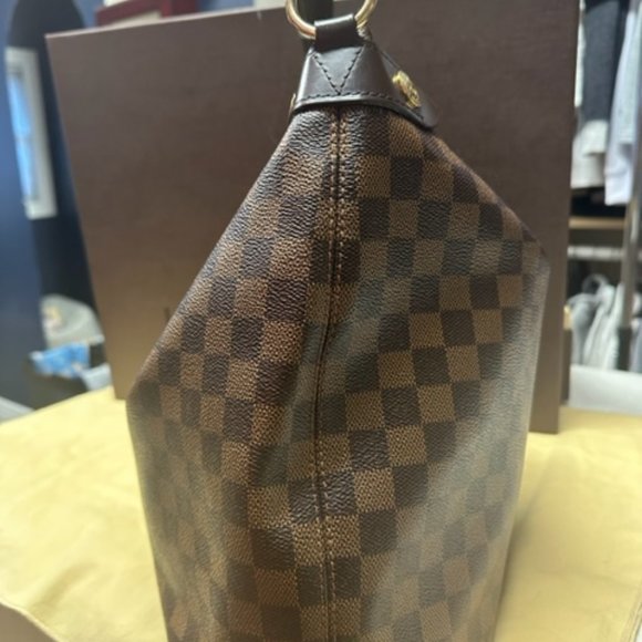 AUTHENTIC Louis Vuitton Duomo Hobo Damier Ebene Hobo Brown - Picture 3 of 7